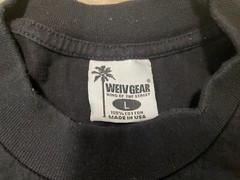 Men’s WEIVGEAR Sz L Black California Swag Whiskey Label T-Shirt made in USA