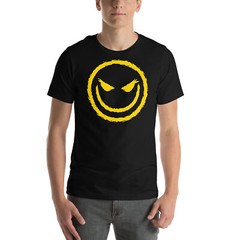 Scary Smiley Face Unisex T-Shirt – Bold Yellow Attitude