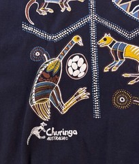 Vintage Aboriginal art cop painting t shirt all over print Churinga designs XL