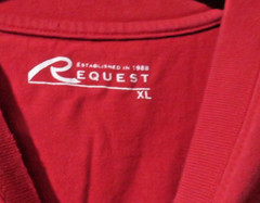 Request Jeans Embroidered Samurai Established in 1988 Red T Shirt Size XL
