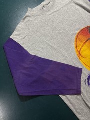 Vintage Two Tone Basketball Raglan Shirt Mens Large Gray Faded Purple 90s