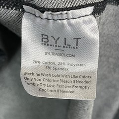 BYLT Basics Shirt Mens L Gray Drop Cut Short Sleeve Stretch Performance Tee