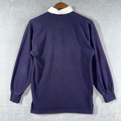 Front Row Heavyweight Rugby Shirt Mens Medium Navy Long Sleeve Sailing Crest