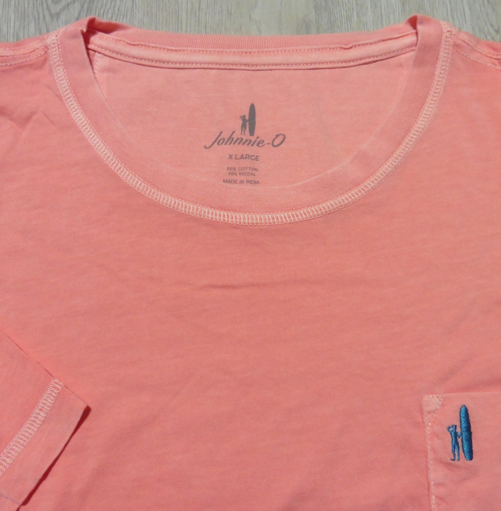 JOHNNIE O Mens XL DALE 2.0 T SHIRT FIESTA PINK SHORT SLEEVE GOLF TEE