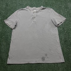 The Normal Brand Men’s Green Henley T-Shirt Size L Cotton Short Sleeve