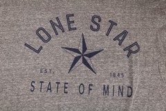 Rally Texas Grey Lonestar State of Mind Short Sleeve T-Shirt Large NWT