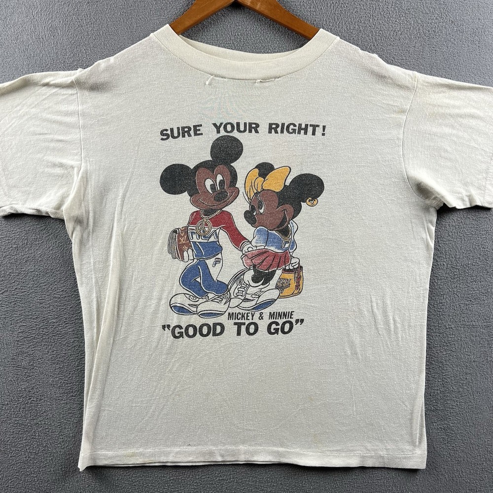 Vintage Mickey Mouse Good To Go Shirt Mens Large Rap Hip Hop Parody Distressed