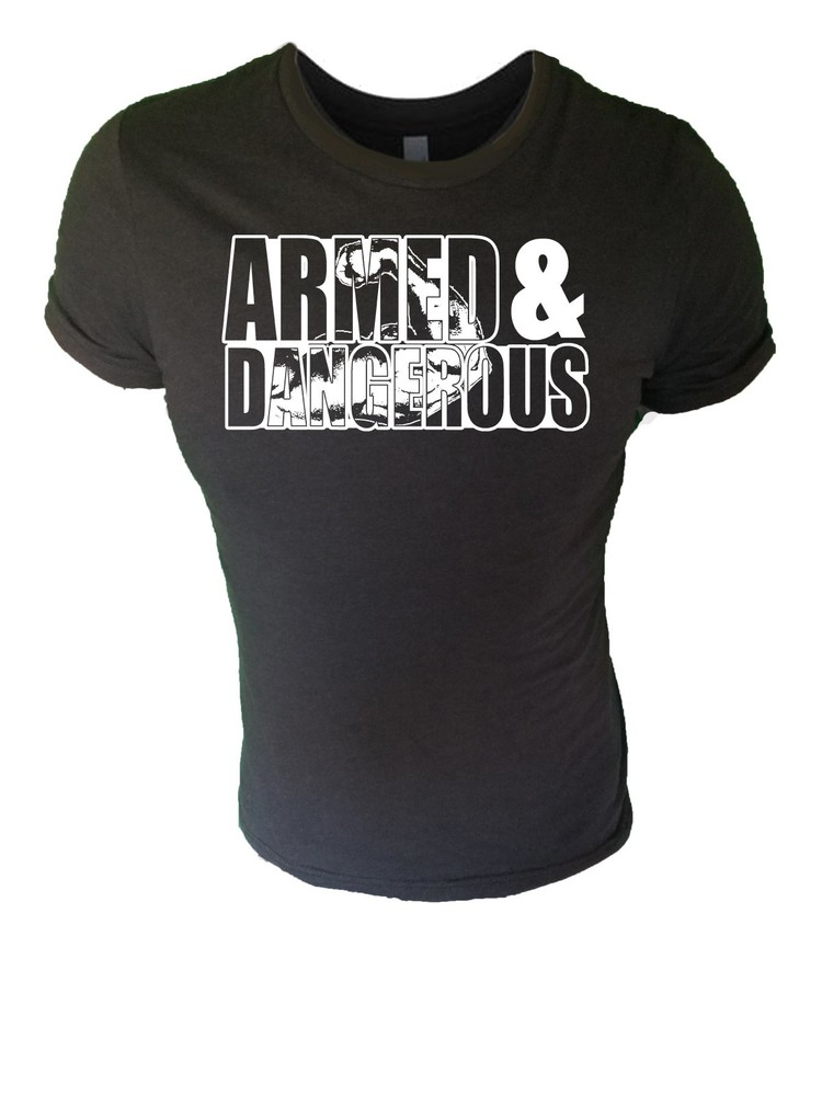 Iron Gods Armed & Dangerous T-Shirt Workout Muscle Weightlifting Training Gym
