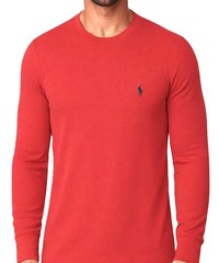 NWT – POLO RALPH LAUREN Mens Waffle Knit Thermal Long Sleeve Shirt – RED : S-XXL