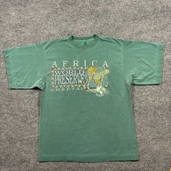 Vintage Galt Sand Mens Tee XL Africa Safari World Preserve Cheetah Made In USA