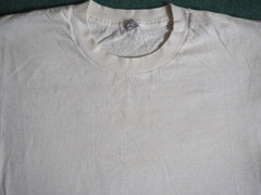VTG 70s BVD All Cotton Distress Grunge USA Made White Blank Tee T-Shirt Mens M
