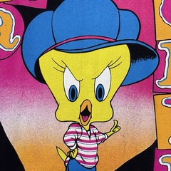 VTG 1997 Looney Tunes Tweety Shirt – Get A Grip – Black – HUGE Graphic – 2XL
