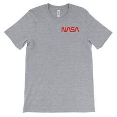 NASA T-Shirt, Text Logo. Cotton Tee on Black White or Gray. Space Astronaut NEW