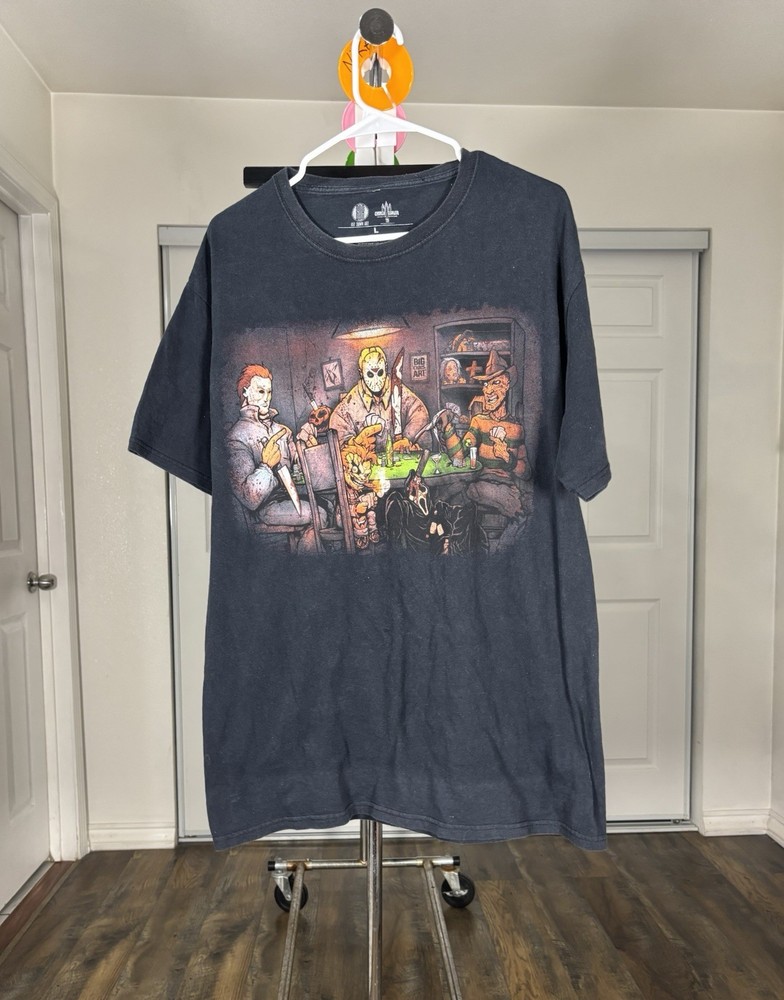 Church of Horror Big Chris Art Men’s Black Graphic Crew Neck T-Shirt Size L