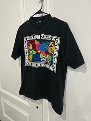 Costa Rica Arte Kuna Large Black Handmade Colorful Bird T-Shirt Creativecore