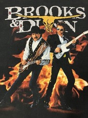 Vtg Brooks & Dunn Electric Rodeo Single Stitch T-Shirt Size XL Double Graphics