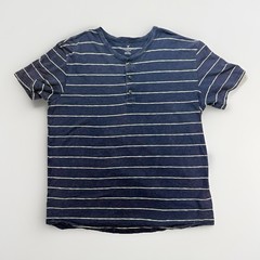 American Eagle Men’s Super Soft Striped Henley Tee Blue Size Large