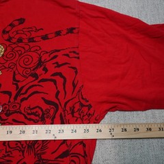 Vintage Avirex Snake and Tiger Embellished T-Shirt Red Graphic Tee Y2K – 3XL