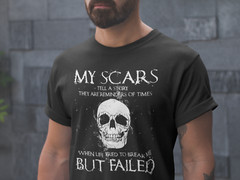 My Scars Tell A Story T Shirt Skull Shirts Motivational Graphic Novelty T shirt