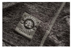 AMERICAN FIGHTER Black Heather Grey HARTWELL Athletic Graphic T-shirt NWT