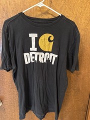 Carhartt Relaxed Fit Black I Detroit Logo Graphic T-Shirt Size M