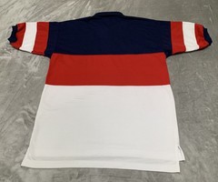 Vintage Red White Blue Shirt Mens Medium Polo Knights of Round Table Patriotic