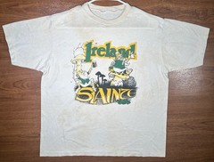 Vintage 80s Ireland Slainte Leprechaun Mushroom T Shirt Mens M Distressed 15