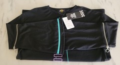 LISTEN FLAVOR Hatsune Miku 2-Way Zip Sleeve Oversized Top Black Free Size NWT