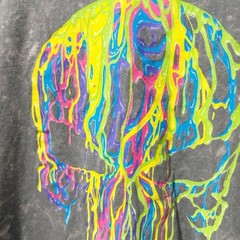 Marvel Mens Gray Short Sleeve Tee with Punisher Colorful Dripping Graphic Sz 3XL