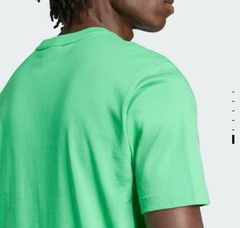 Mens M ADIDAS ORIGINALS logo ESSENTIALS TREFOIL TEE SHIRT GREEN JN0235 med NEW
