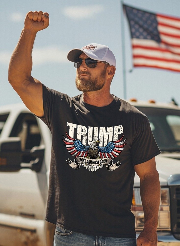 Trump Take America Back Missed Me Never Surrender 45 47 MAGA Flag Eagle T-Shirt