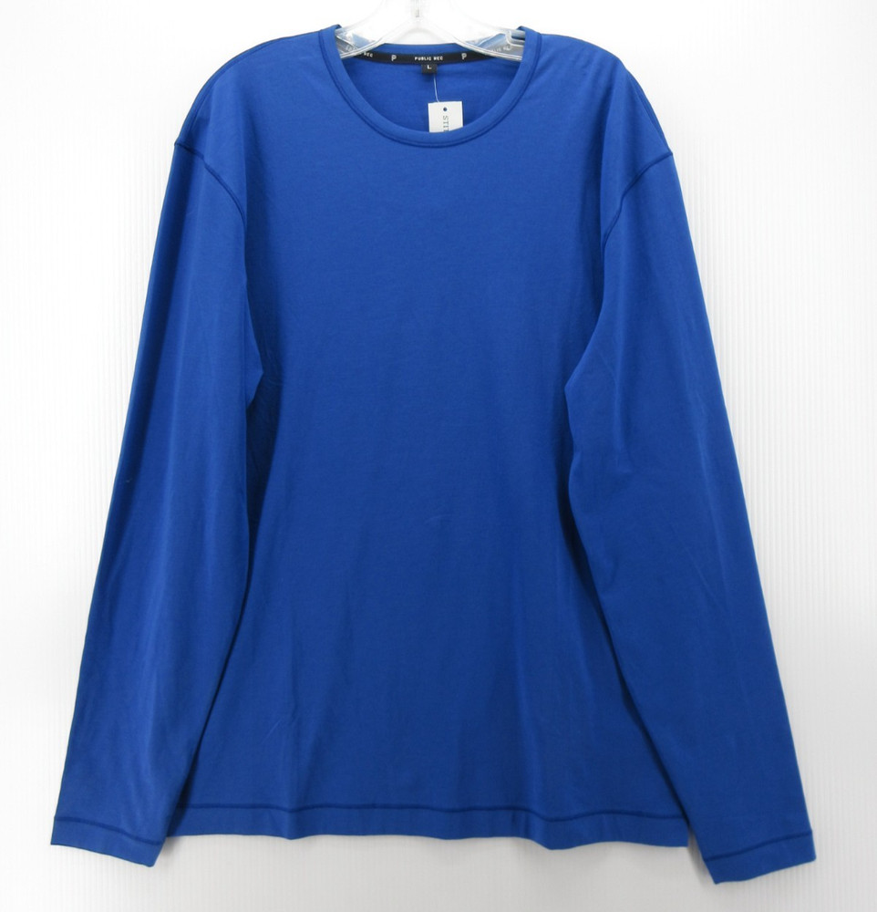 Public Rec Shirt Men Large Blue Go To Tee Pullover Tencel Pima Athleisure Tshirt