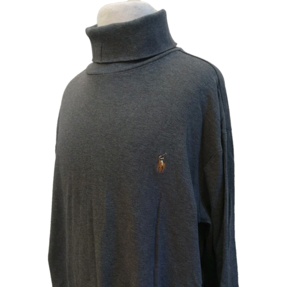 VTG Polo Ralph Lauren Gray Turtleneck Sweater Men’s Size M Embroidered Pony