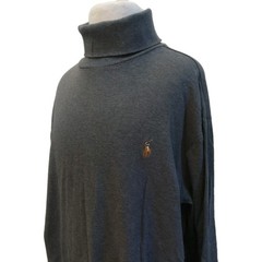 VTG Polo Ralph Lauren Gray Turtleneck Sweater Men’s Size M Embroidered Pony