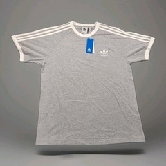 adidas ORIGINALS CALIFORNIA 3 STRIPES TREFOIL HEATHER GREY Tee Men’s Large NWT