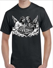 Good Vs Evil Tattoo Graphic Black Men’s T-Shirt Small To 3X-Large