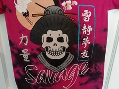 Bailey Apparel Vibes Skull Geisha Tie-Dye T-Shirt Private Label Unisex sz S MINT