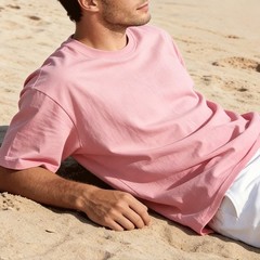 Spring Autumn Wear Men Cotton T-shirt Soft Hand Feel Moderate Elasticity