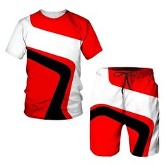 New Men’s Sets 3d Tracksuit Summer Fashion Clothes for Man Tshirt Shorts 2 Piece