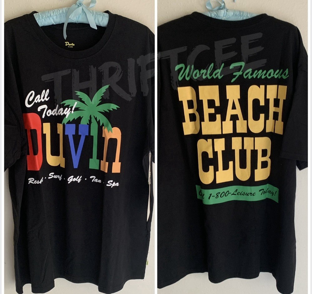 NWT XXL Duvin World Famous Beach Club T-shirt Summer Tropical Surf Resort 2XL