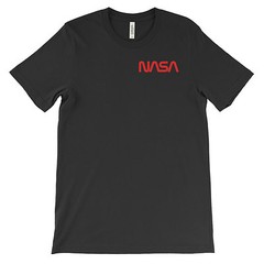 NASA T-Shirt, Text Logo. Cotton Tee on Black White or Gray. Space Astronaut NEW