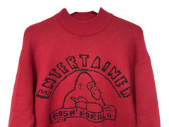 S/M Vtg 80s 90s Entertainer Gorilla 8-Bit Arcadecore Acid House Oversize Sweater