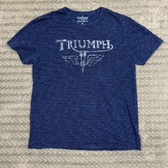 Lucky Brand Triumph Motorcycles Shirt Mens Large Blue Tee Vintage Look
