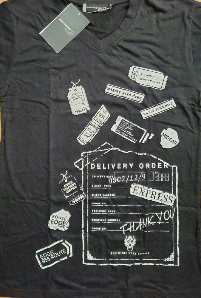 SQUARE ENIX Final Fantasy VII 7 Strife Delivery Service Black T-shirt US SIZE L