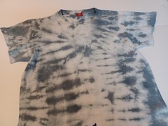 TIE DYE-SHIRT-COTTON-1 OF A KIND-White & Gray-UNIQUE STYLE-KIDS ‘L’/A2-232
