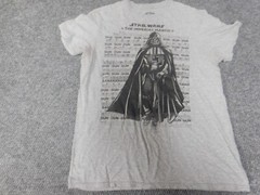 Star Wars Mens Shirt Medium Gray Darth Vador