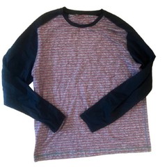 Lululemon Surge Warm Crew Raven Stripe Cranberry Heathered Black XXL