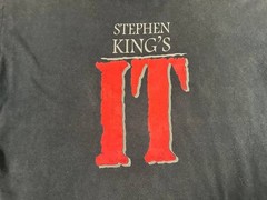 Vintage 90s Stephen King’s IT Pennywise Evil Clown Horror T-Shirt Mens XXL Black