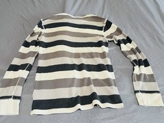 y2k Mossimo Long Sleeve Striped Thermal Shirt Mens Size Large Waffle Knit Grunge