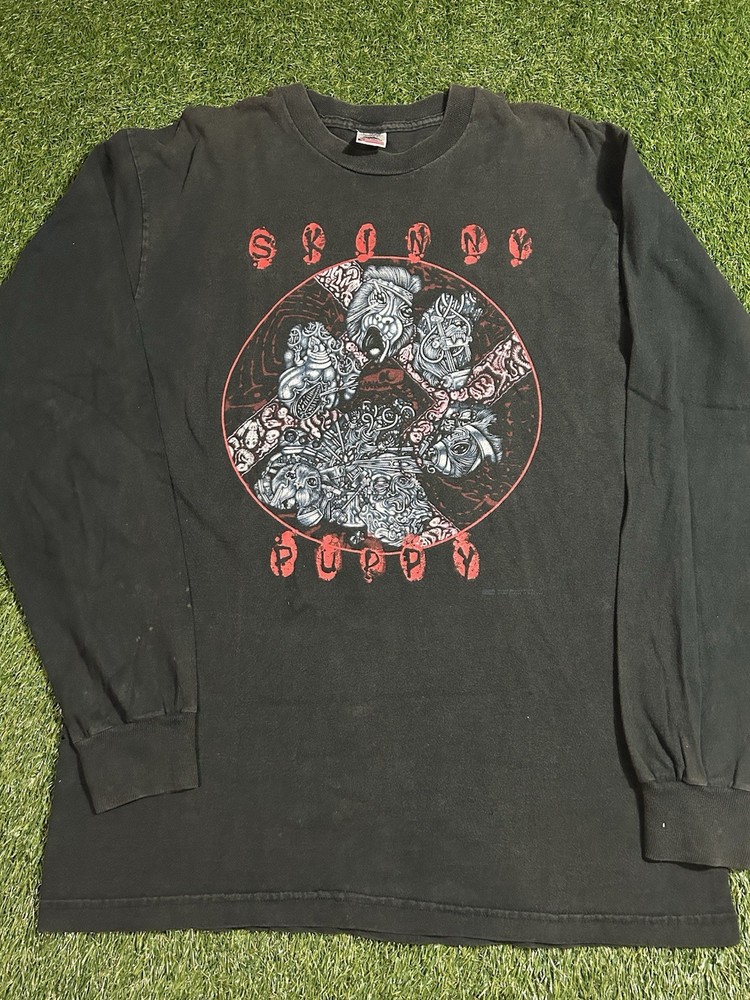 Vintage 90s Skinny Puppy Misinformation Sz L Long Sleeve T-Shirt Industrial